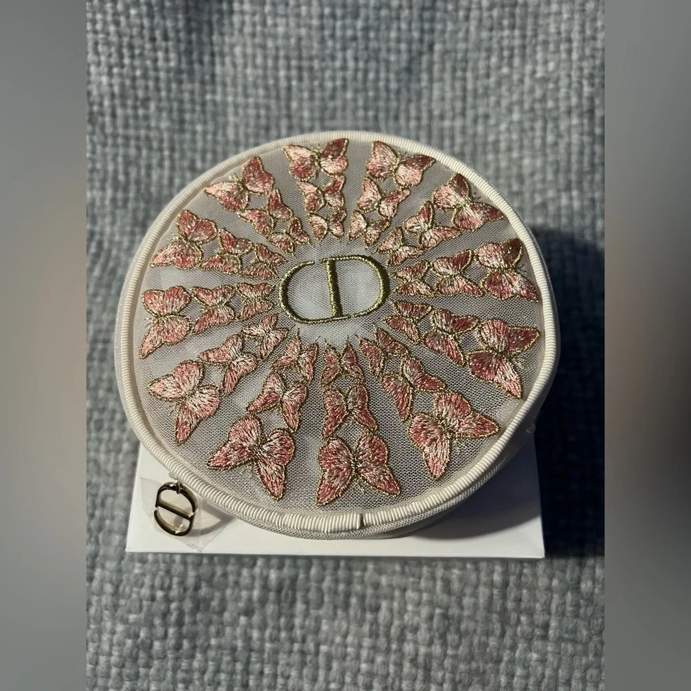 Dior Circular Mesh Butterfly Cosmetic Bag